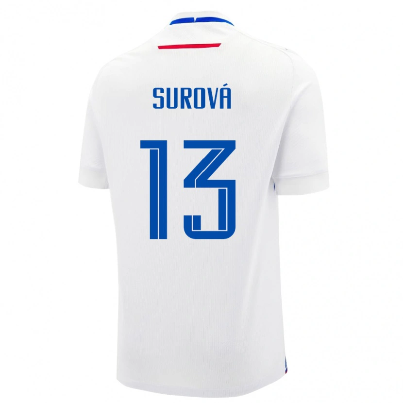 Danxen Kvinder Slovakiet Aneta Surová #13 Hvid Udebane Spillertrøjer 24-26 Trøje T-Shirt