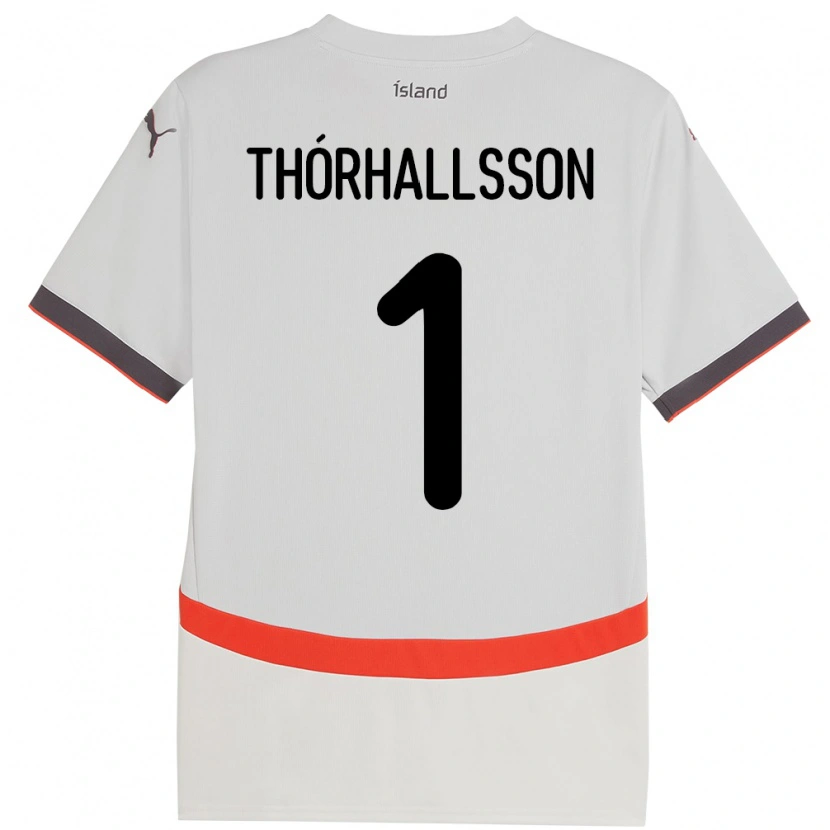 Danxen Kvinder Island Ívar Arnbro Thórhallsson #1 Hvid Udebane Spillertrøjer 24-26 Trøje T-Shirt
