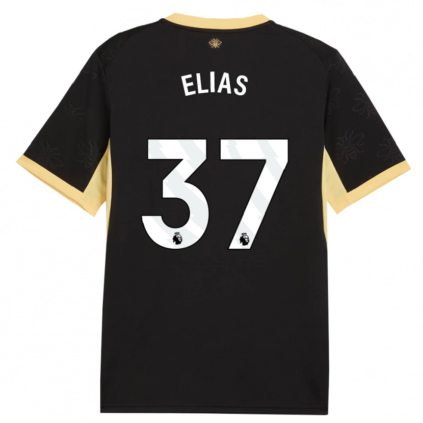Danxen Kvinder Allan Andrade Elias #37 Sort Gul Udebane Spillertrøjer 2026/27 Trøje T-Shirt