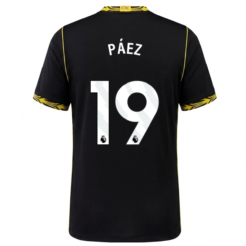 Danxen Kvinder Kendry Páez #19 Sort Gul Udebane Spillertrøjer 2026/27 Trøje T-Shirt