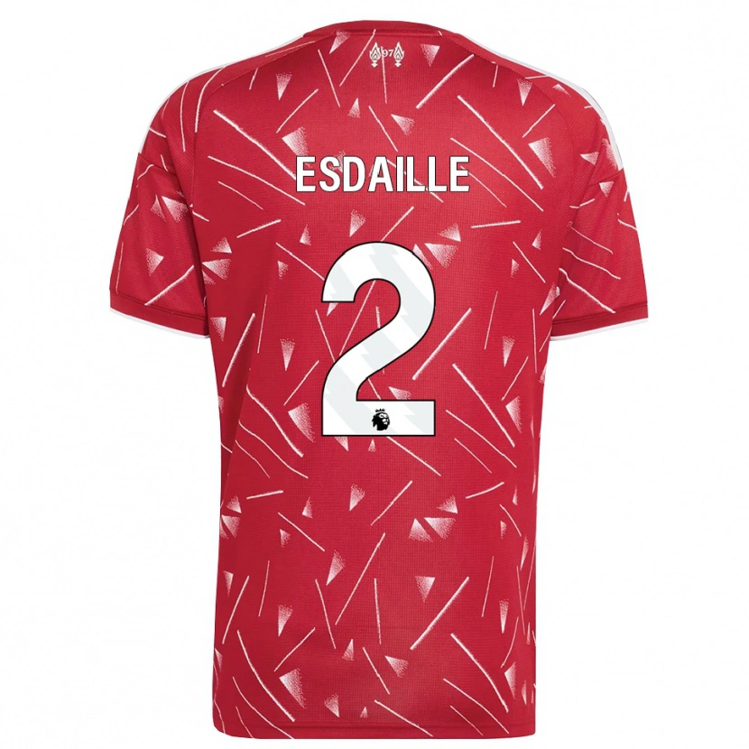 Danxen Kvinder Dj Esdaille #2 Hvid Rød Hjemmebane Spillertrøjer 2026/27 Trøje T-Shirt