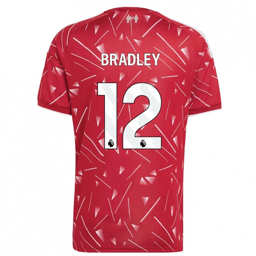 Danxen Kvinder Conor Bradley #12 Hvid Rød Hjemmebane Spillertrøjer 2026/27 Trøje T-Shirt
