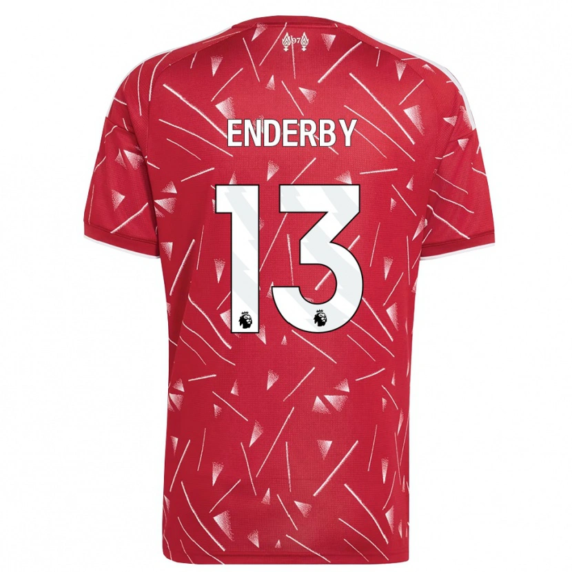Danxen Kvinder Mia Enderby #13 Hvid Rød Hjemmebane Spillertrøjer 2026/27 Trøje T-Shirt