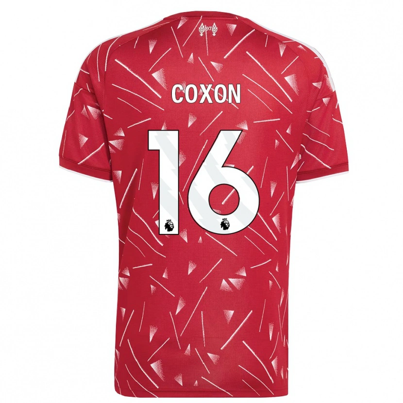 Danxen Kvinder Zak Coxon #16 Hvid Rød Hjemmebane Spillertrøjer 2026/27 Trøje T-Shirt