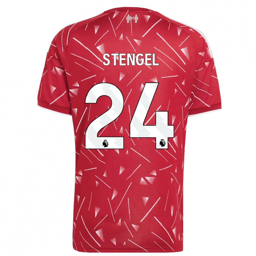 Danxen Kvinder Katie Stengel #24 Hvid Rød Hjemmebane Spillertrøjer 2026/27 Trøje T-Shirt