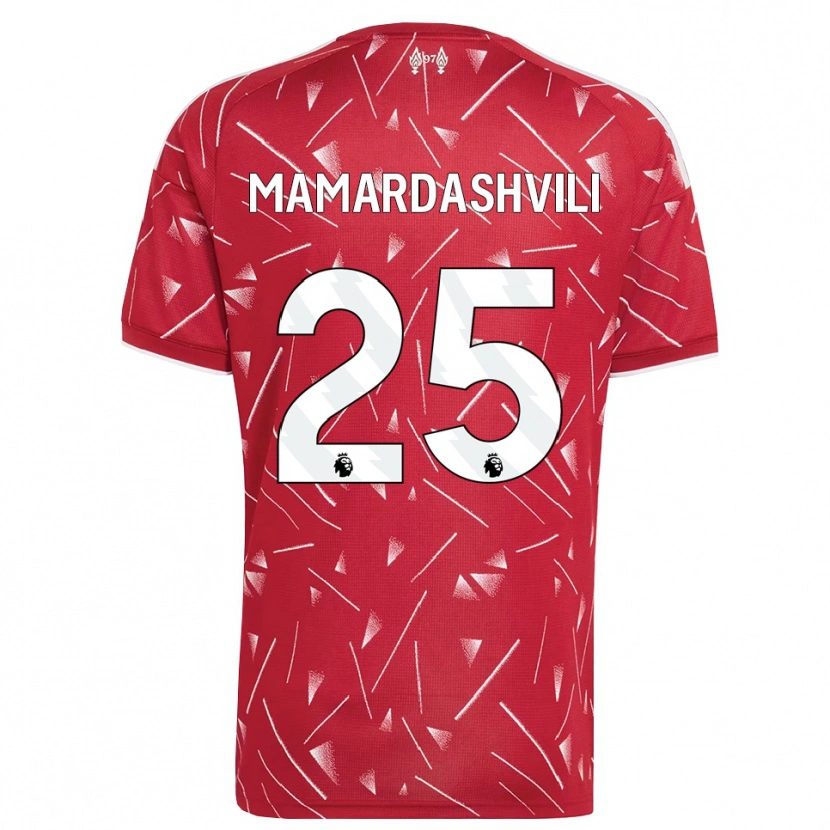Danxen Kvinder Giorgi Mamardashvili #25 Hvid Rød Hjemmebane Spillertrøjer 2026/27 Trøje T-Shirt