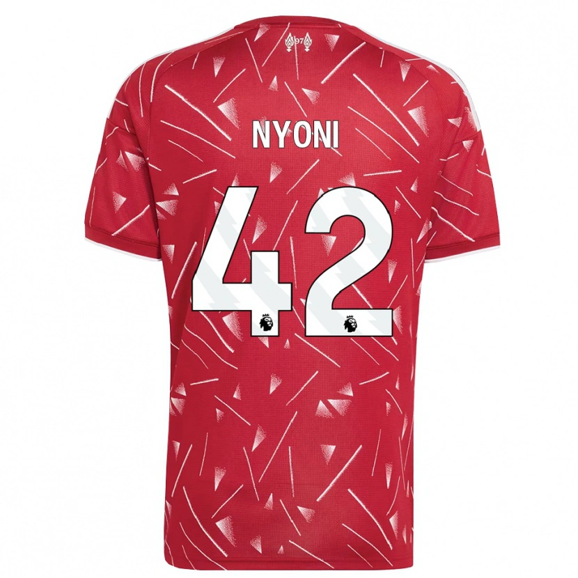 Danxen Kvinder Trey Nyoni #42 Hvid Rød Hjemmebane Spillertrøjer 2026/27 Trøje T-Shirt