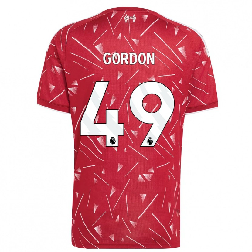 Danxen Kvinder Kaide Gordon #49 Hvid Rød Hjemmebane Spillertrøjer 2026/27 Trøje T-Shirt