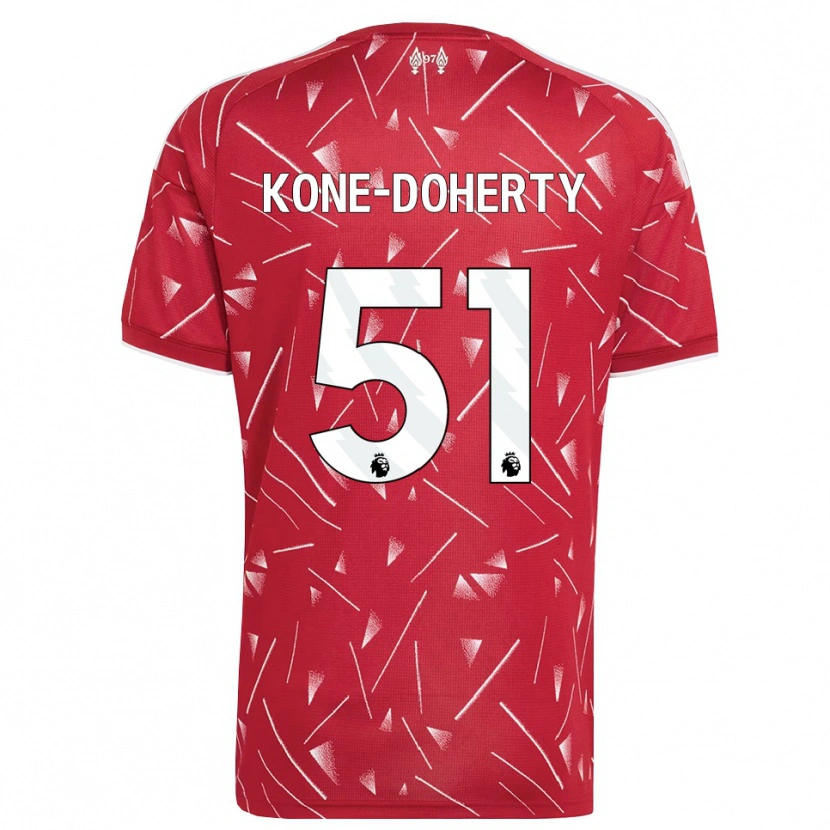 Danxen Kvinder Trent Kone-Doherty #51 Hvid Rød Hjemmebane Spillertrøjer 2026/27 Trøje T-Shirt