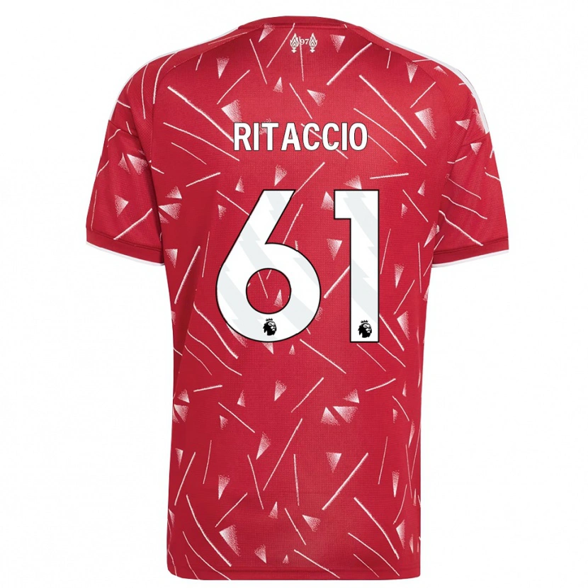 Danxen Kvinder Matteo Ritaccio #61 Hvid Rød Hjemmebane Spillertrøjer 2026/27 Trøje T-Shirt