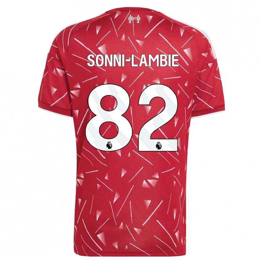 Danxen Kvinder Joshua Sonni-Lambie #82 Hvid Rød Hjemmebane Spillertrøjer 2026/27 Trøje T-Shirt