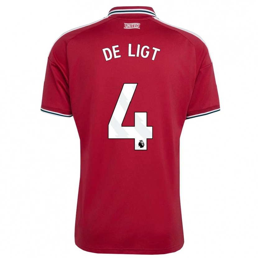 Danxen Kvinder Matthijs De Ligt #4 Rød Gul Hvid Hjemmebane Spillertrøjer 2026/27 Trøje T-Shirt