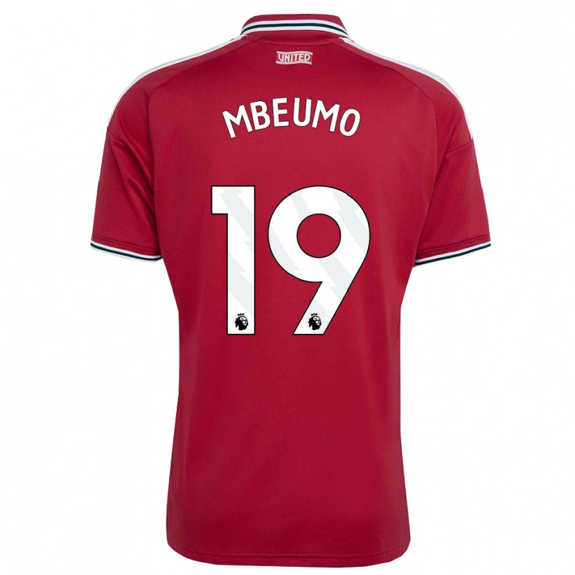Danxen Kvinder Bryan Mbeumo #19 Rød Gul Hvid Hjemmebane Spillertrøjer 2026/27 Trøje T-Shirt