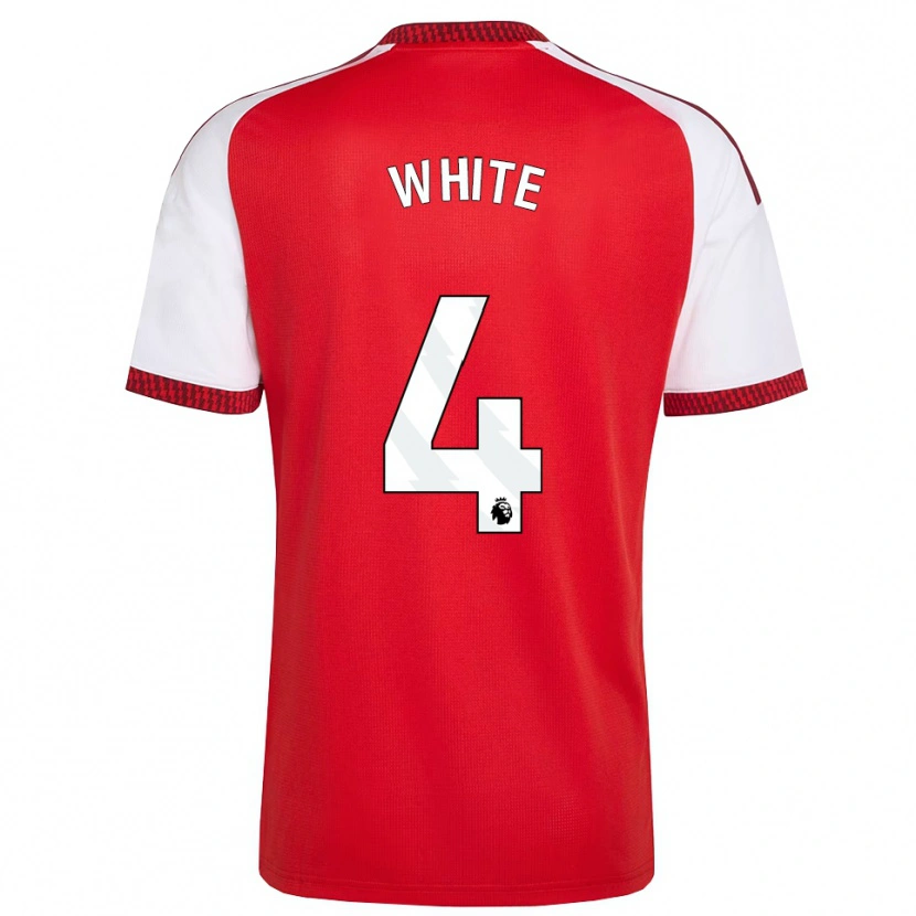 Danxen Kvinder Ben White #4 Rød Hvid Sort Hjemmebane Spillertrøjer 2026/27 Trøje T-Shirt