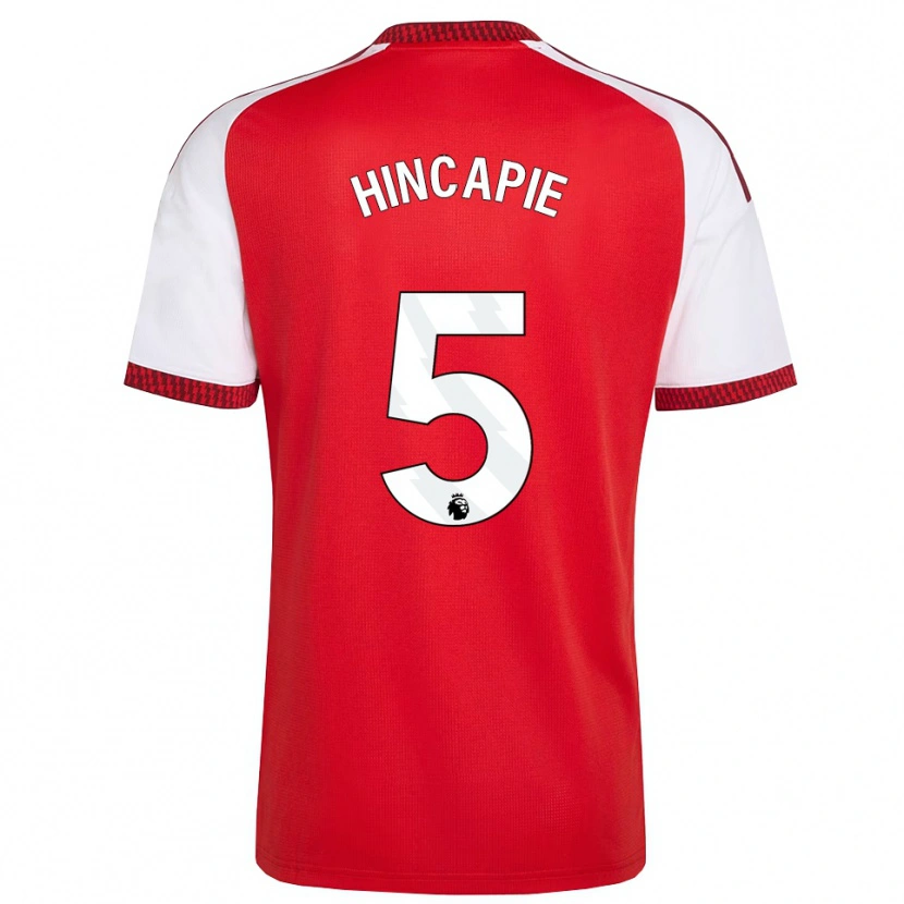 Danxen Kvinder Piero Hincapié #5 Rød Hvid Sort Hjemmebane Spillertrøjer 2026/27 Trøje T-Shirt