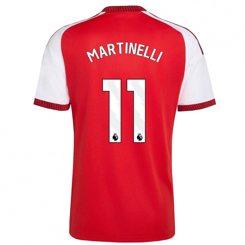 Danxen Kvinder Gabriel Martinelli #11 Rød Hvid Sort Hjemmebane Spillertrøjer 2026/27 Trøje T-Shirt