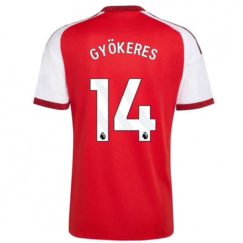 Danxen Kvinder Viktor Gyökeres #14 Rød Hvid Sort Hjemmebane Spillertrøjer 2026/27 Trøje T-Shirt
