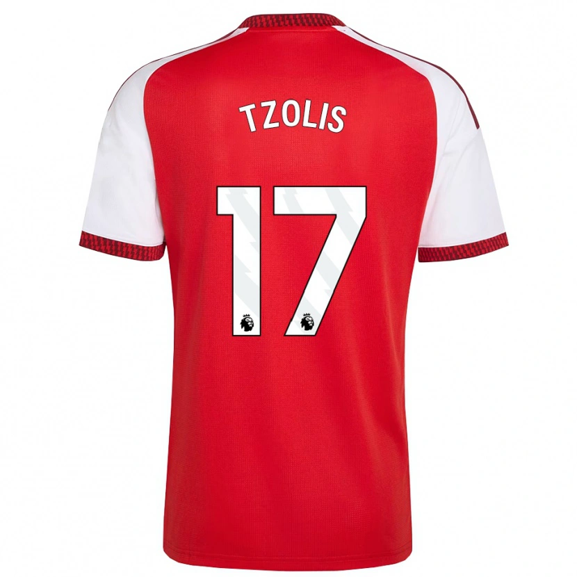 Danxen Kvinder Christos Tzolis #17 Rød Hvid Sort Hjemmebane Spillertrøjer 2026/27 Trøje T-Shirt