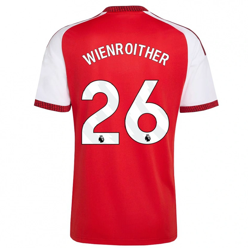 Danxen Kvinder Laura Wienroither #26 Rød Hvid Sort Hjemmebane Spillertrøjer 2026/27 Trøje T-Shirt