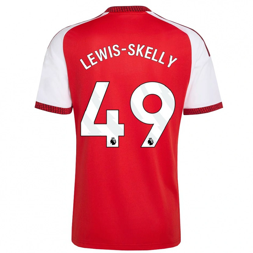 Danxen Kvinder Myles Lewis-Skelly #49 Rød Hvid Sort Hjemmebane Spillertrøjer 2026/27 Trøje T-Shirt