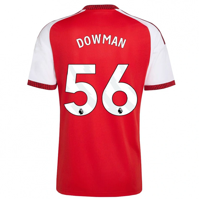 Danxen Kvinder Max Dowman #56 Rød Hvid Sort Hjemmebane Spillertrøjer 2026/27 Trøje T-Shirt