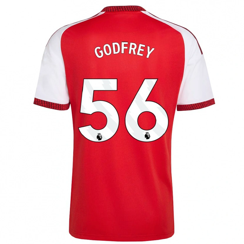 Danxen Kvinder Freya Godfrey #56 Rød Hvid Sort Hjemmebane Spillertrøjer 2026/27 Trøje T-Shirt