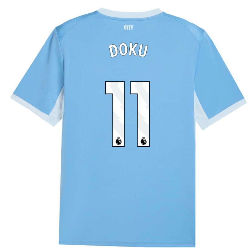 Danxen Kvinder Jérémy Doku #11 Lyshimmelblå Hvid Hjemmebane Spillertrøjer 2026/27 Trøje T-Shirt