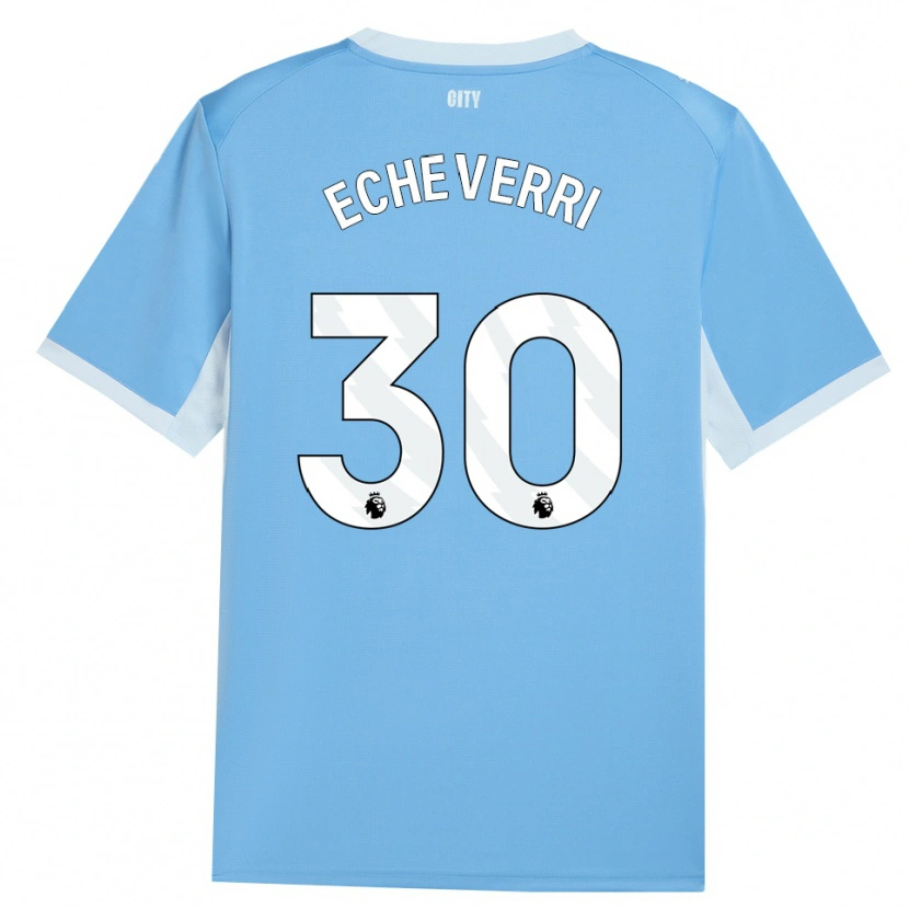 Danxen Kvinder Claudio Echeverri #30 Lyshimmelblå Hvid Hjemmebane Spillertrøjer 2026/27 Trøje T-Shirt