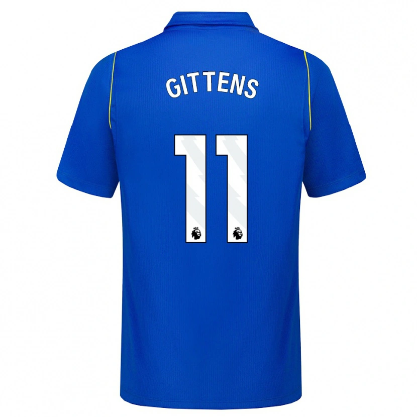 Danxen Kvinder Jamie Gittens #11 Blå Gul Hjemmebane Spillertrøjer 2026/27 Trøje T-Shirt