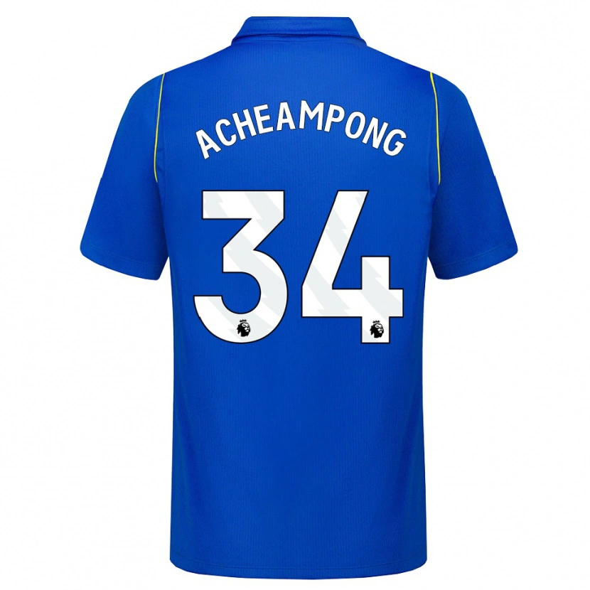 Danxen Kvinder Josh Acheampong #34 Blå Gul Hjemmebane Spillertrøjer 2026/27 Trøje T-Shirt