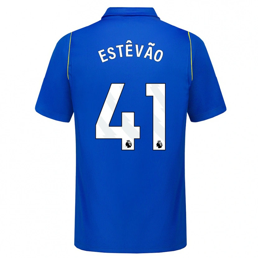 Danxen Kvinder Estêvão Willian Almeida De Oliveira Gonçalves #41 Blå Gul Hjemmebane Spillertrøjer 2026/27 Trøje T-Shirt