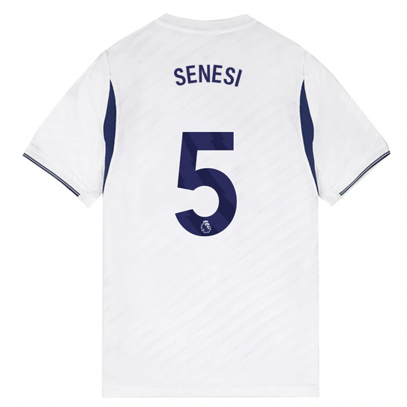 Danxen Kvinder Marcos Senesi #5 Hvid Rød Lilla Hjemmebane Spillertrøjer 2026/27 Trøje T-Shirt