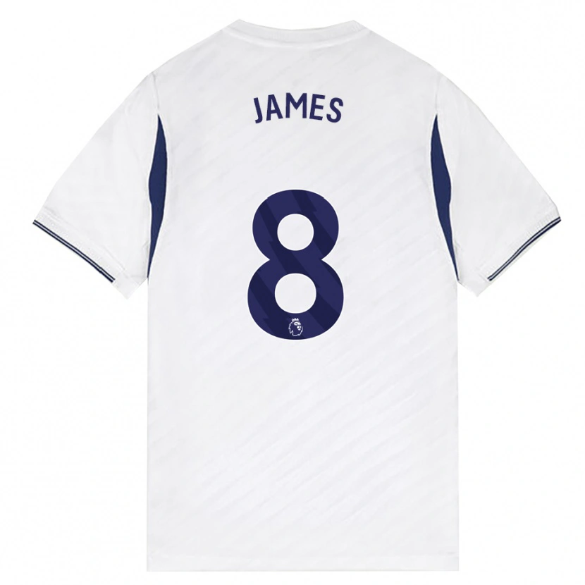Danxen Kvinder Angharad James #8 Hvid Rød Lilla Hjemmebane Spillertrøjer 2026/27 Trøje T-Shirt