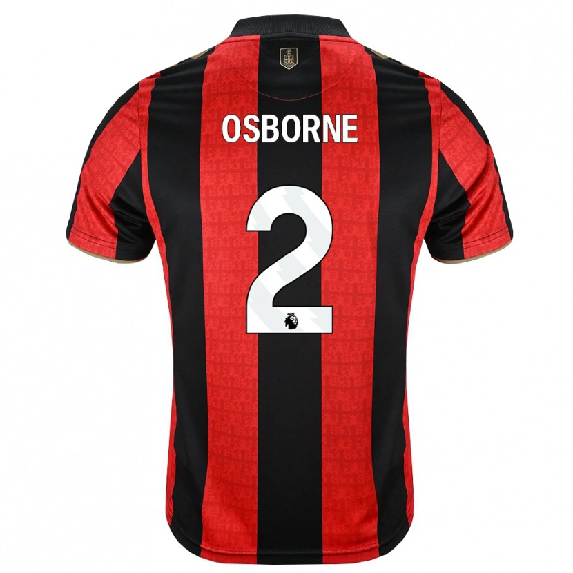 Danxen Kvinder Charlie Osborne #2 Gyldengul Rød Sort Hjemmebane Spillertrøjer 2026/27 Trøje T-Shirt