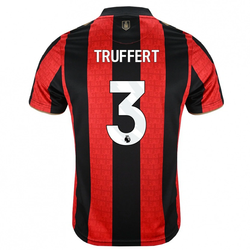 Danxen Kvinder Adrien Truffert #3 Gyldengul Rød Sort Hjemmebane Spillertrøjer 2026/27 Trøje T-Shirt