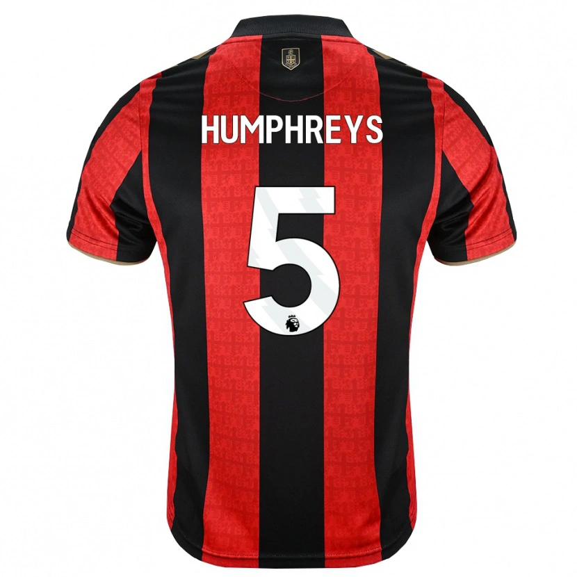 Danxen Kvinder Holly Humphreys #5 Gyldengul Rød Sort Hjemmebane Spillertrøjer 2026/27 Trøje T-Shirt