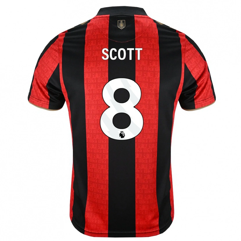 Danxen Kvinder Alex Scott #8 Gyldengul Rød Sort Hjemmebane Spillertrøjer 2026/27 Trøje T-Shirt