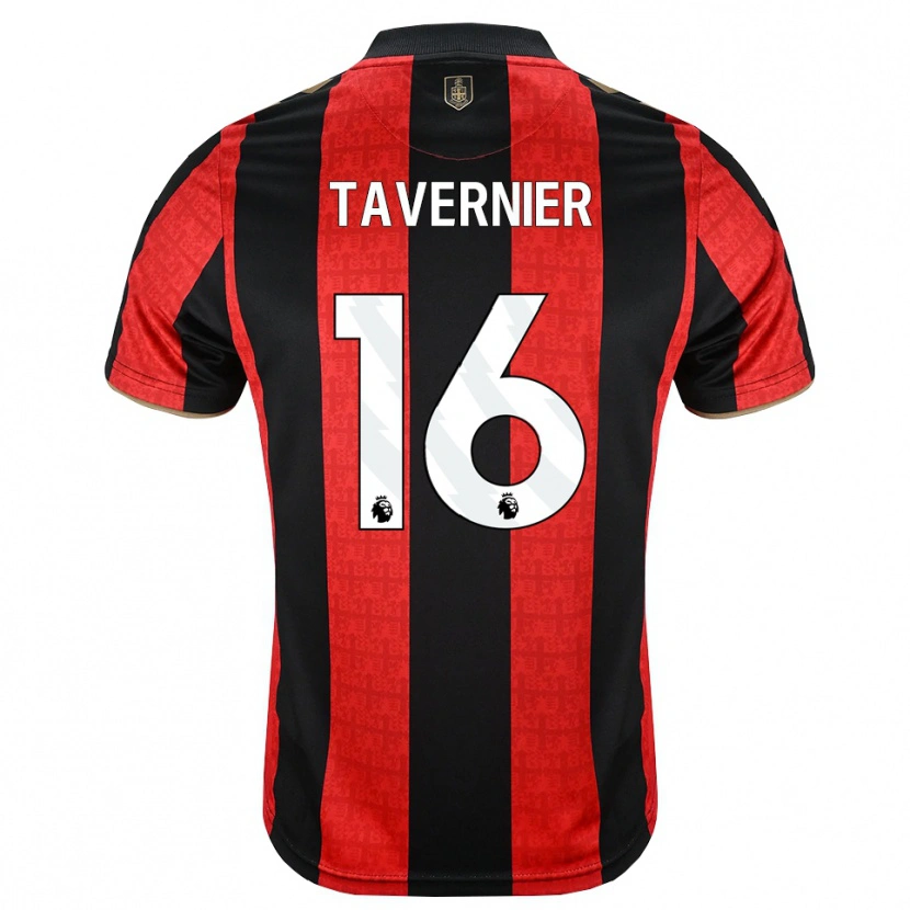 Danxen Kvinder Marcus Tavernier #16 Gyldengul Rød Sort Hjemmebane Spillertrøjer 2026/27 Trøje T-Shirt