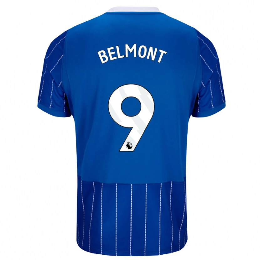 Danxen Kvinder Joe Belmont #9 Mellemblå Hvid Hjemmebane Spillertrøjer 2026/27 Trøje T-Shirt