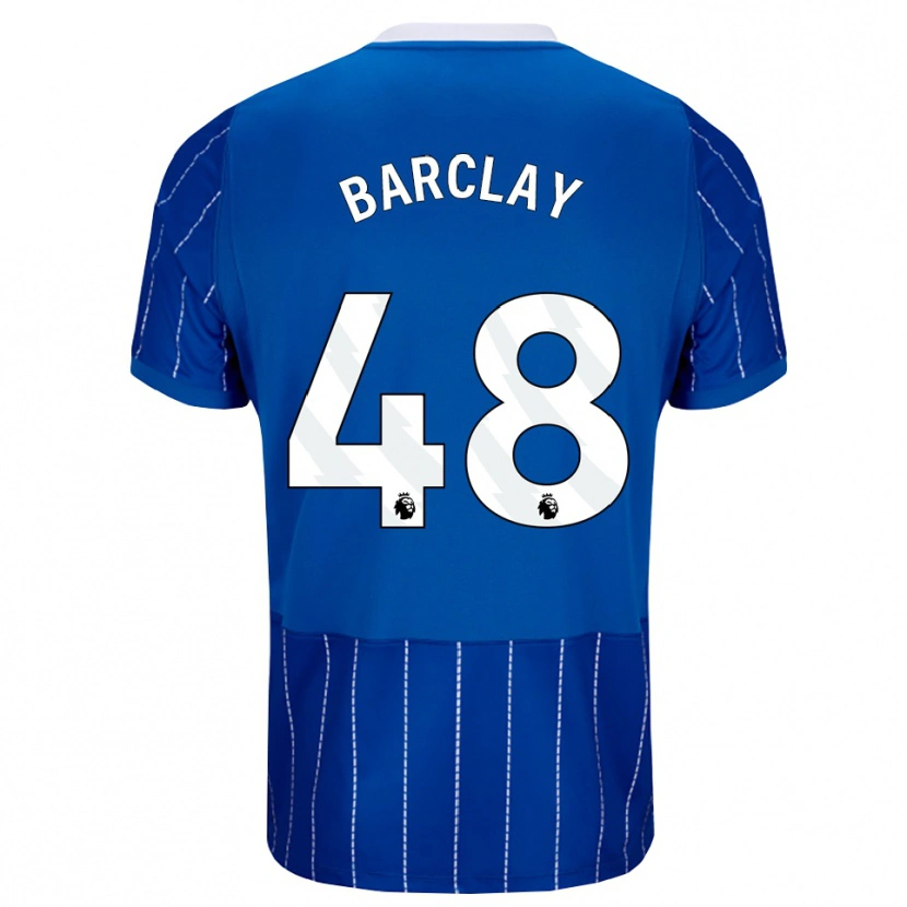 Danxen Kvinder Ben Barclay #48 Mellemblå Hvid Hjemmebane Spillertrøjer 2026/27 Trøje T-Shirt