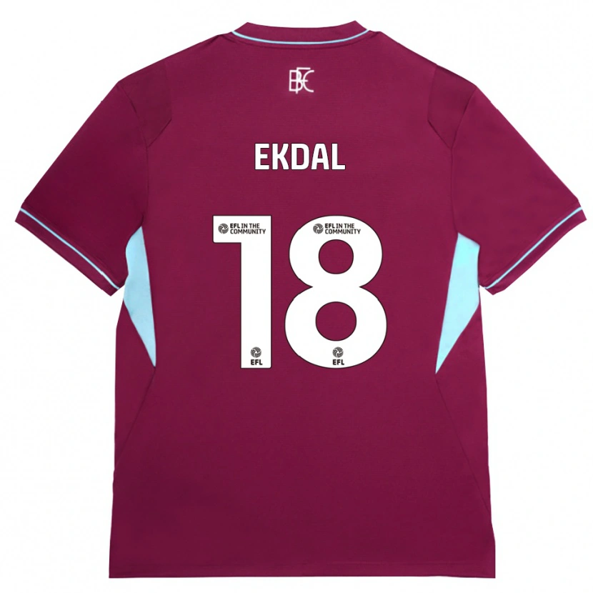 Danxen Kvinder Hjalmar Ekdal #18 Vinrød Grøn Hjemmebane Spillertrøjer 2026/27 Trøje T-Shirt