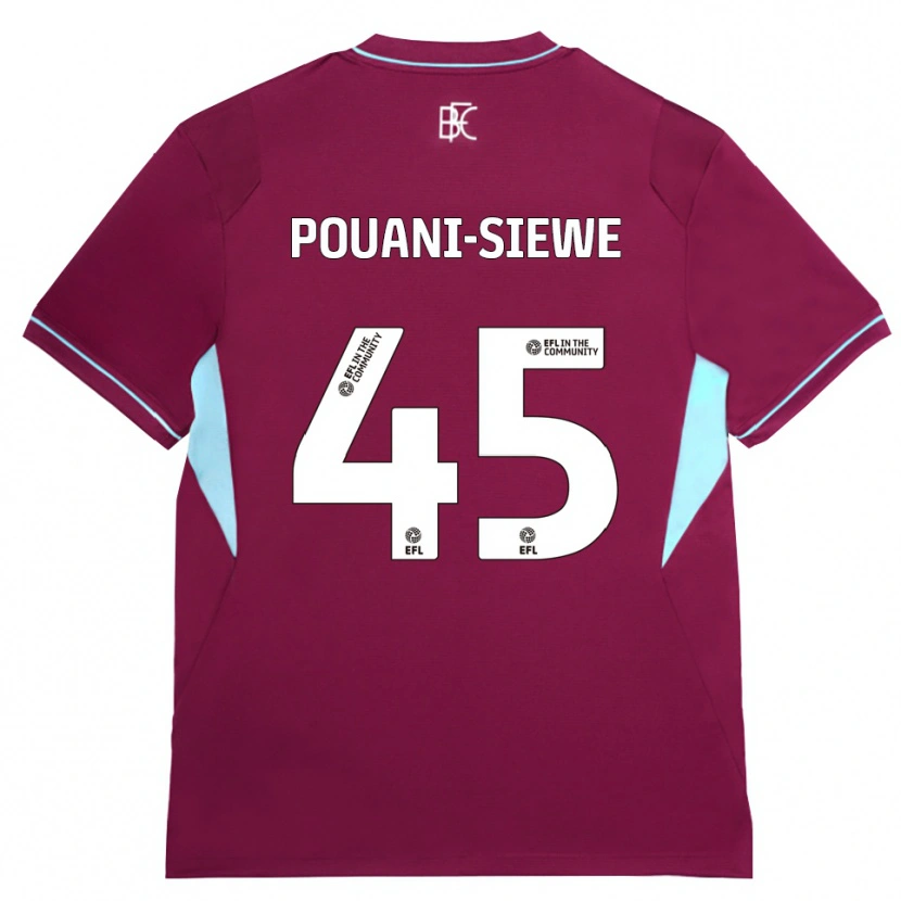 Danxen Kvinder Brandon Pouani #45 Vinrød Grøn Hjemmebane Spillertrøjer 2026/27 Trøje T-Shirt