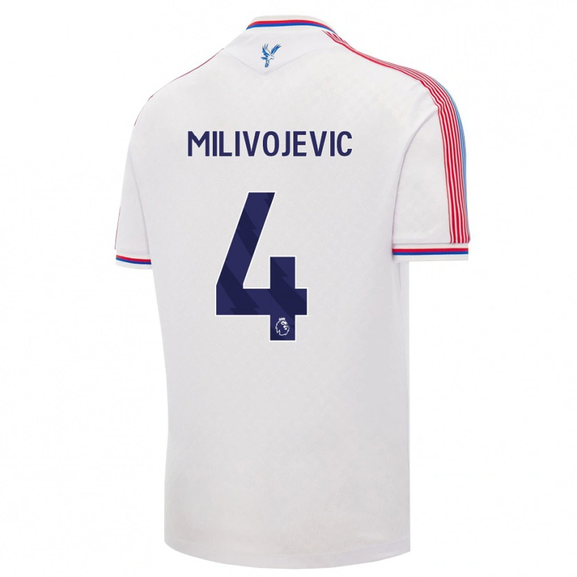 Danxen Kvinder Luka Milivojevic #4 Hvid Rød Blå Hjemmebane Spillertrøjer 2026/27 Trøje T-Shirt
