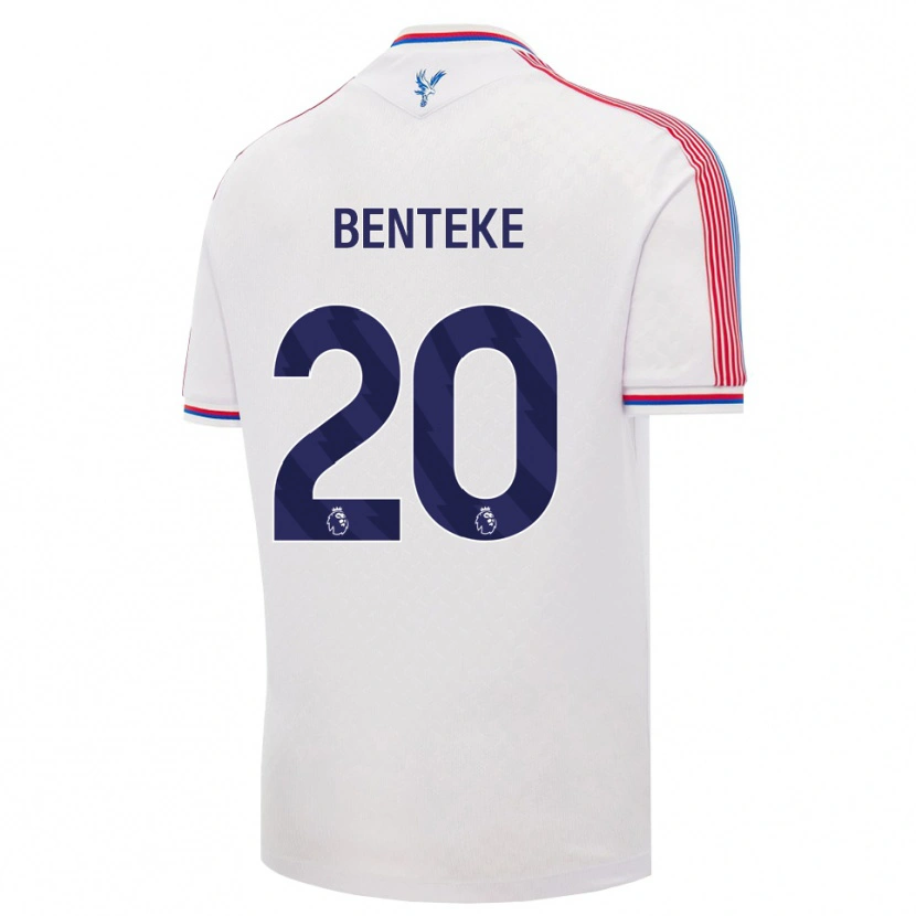 Danxen Kvinder Christian Benteke #20 Hvid Rød Blå Hjemmebane Spillertrøjer 2026/27 Trøje T-Shirt