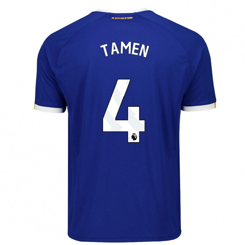 Danxen Kvinder William Tamen #4 Blå Hvid Gul Hjemmebane Spillertrøjer 2026/27 Trøje T-Shirt
