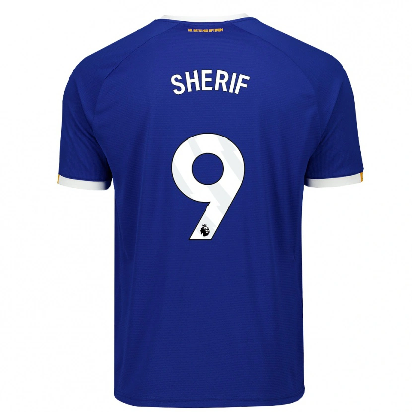 Danxen Kvinder Martin Sherif #9 Blå Hvid Gul Hjemmebane Spillertrøjer 2026/27 Trøje T-Shirt