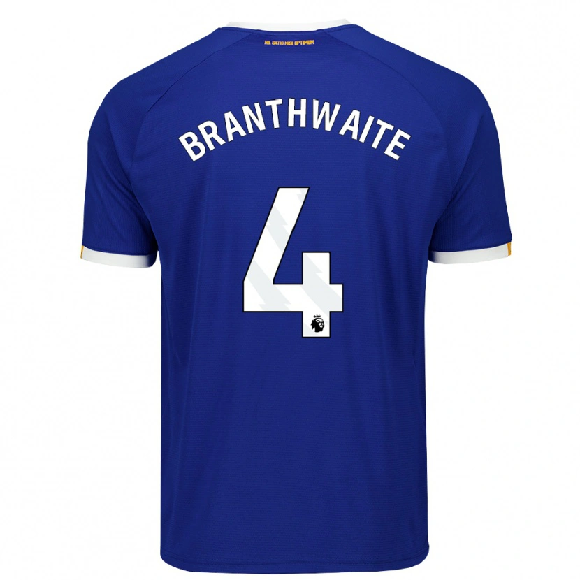 Danxen Kvinder Jarrad Branthwaite #4 Blå Hvid Gul Hjemmebane Spillertrøjer 2026/27 Trøje T-Shirt