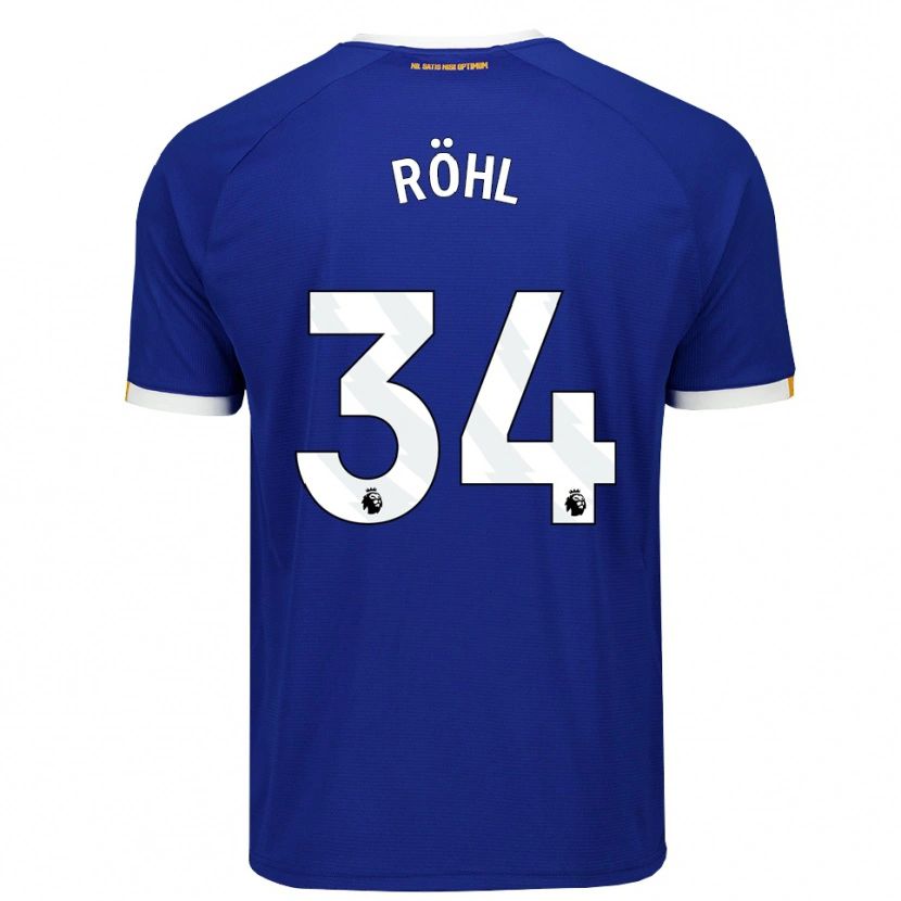 Danxen Kvinder Merlin Röhl #34 Blå Hvid Gul Hjemmebane Spillertrøjer 2026/27 Trøje T-Shirt