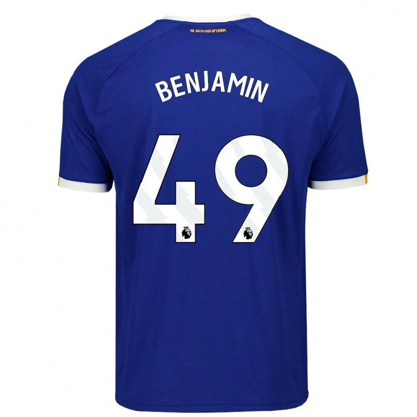 Danxen Kvinder Omari Benjamin #49 Blå Hvid Gul Hjemmebane Spillertrøjer 2026/27 Trøje T-Shirt