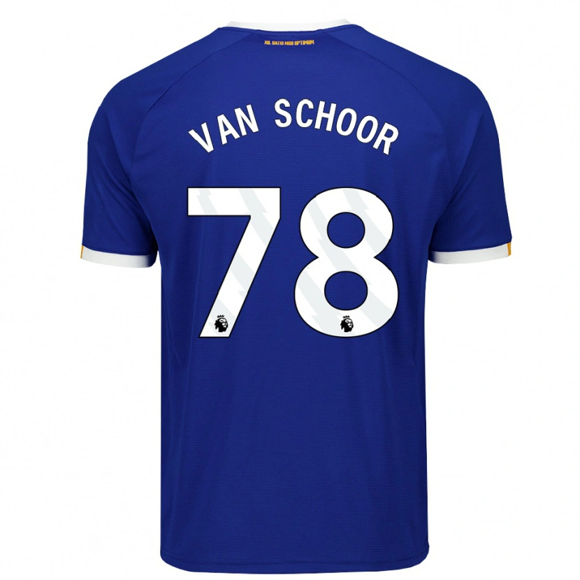 Danxen Kvinder Joshua Van Schoor #78 Blå Hvid Gul Hjemmebane Spillertrøjer 2026/27 Trøje T-Shirt